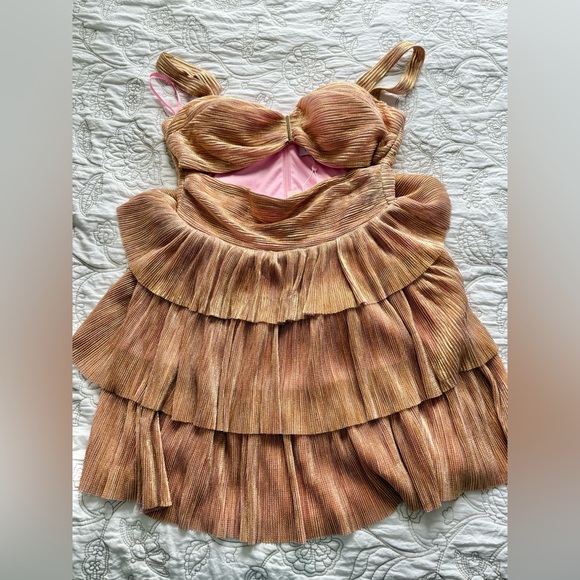 Hello Molly Pink and Gold Mini Dress - Picture 4 of 6